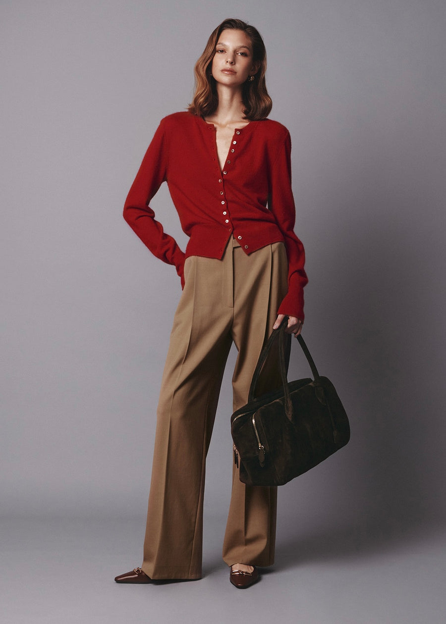 ELBORN | Harvey Cashmere Silk Cardigan (Red)