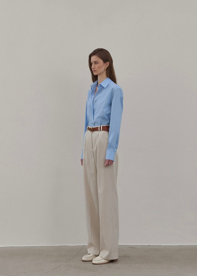 ELBORN | Sandra Cotton Slacks (Stone)