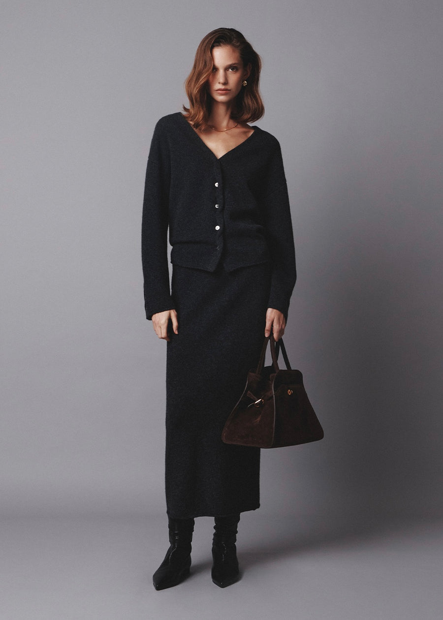ELBORN | Elyra Wool Knit Skirt (Charcoal)