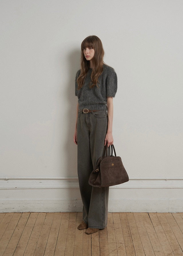 ELBORN | Nova Alpaca Knit Top (Charcoal)