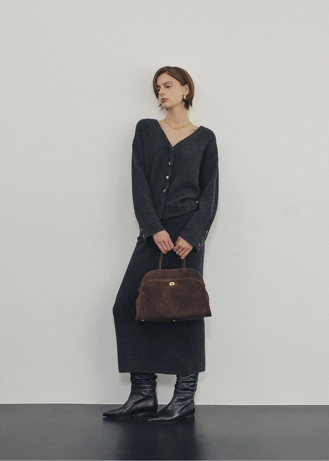 ELBORN | Elyra Wool Knit Skirt (Charcoal)