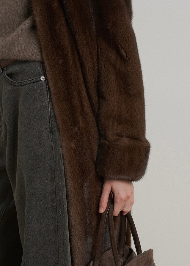 [PRE-ORDER] ELBORN | Kenneth Mink Robe Coat (Brown) Expected ship to 12/27/2024