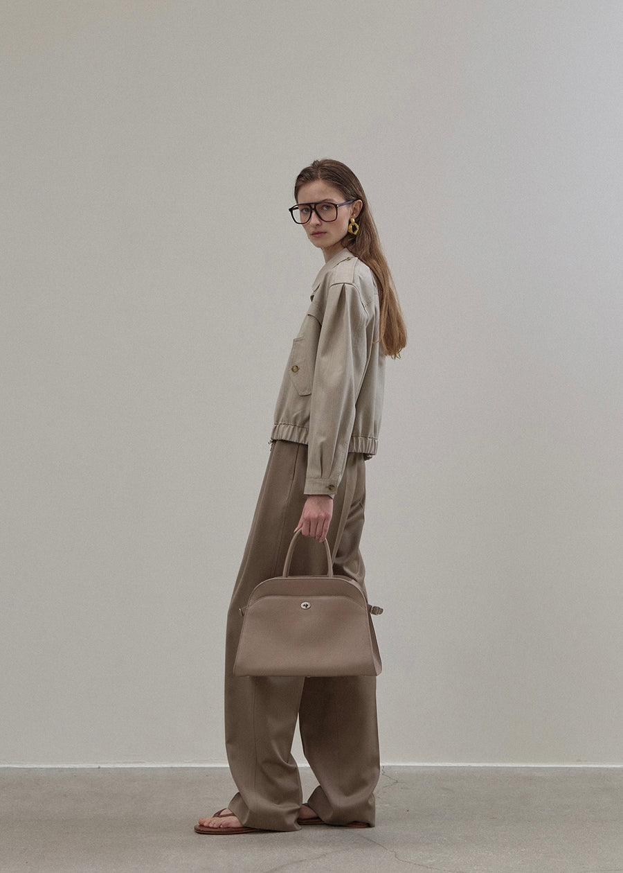 ELBORN | [LIMITED] Button Pleats Wool Slacks (Beige)