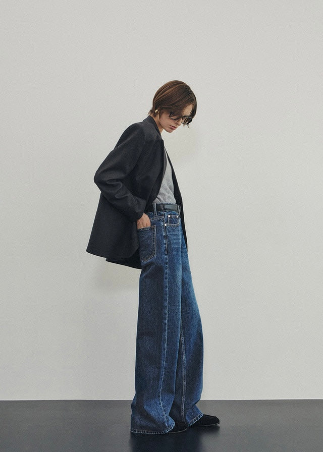 ELBORN | Apollo Wide Denim Pants (Dark Blue)