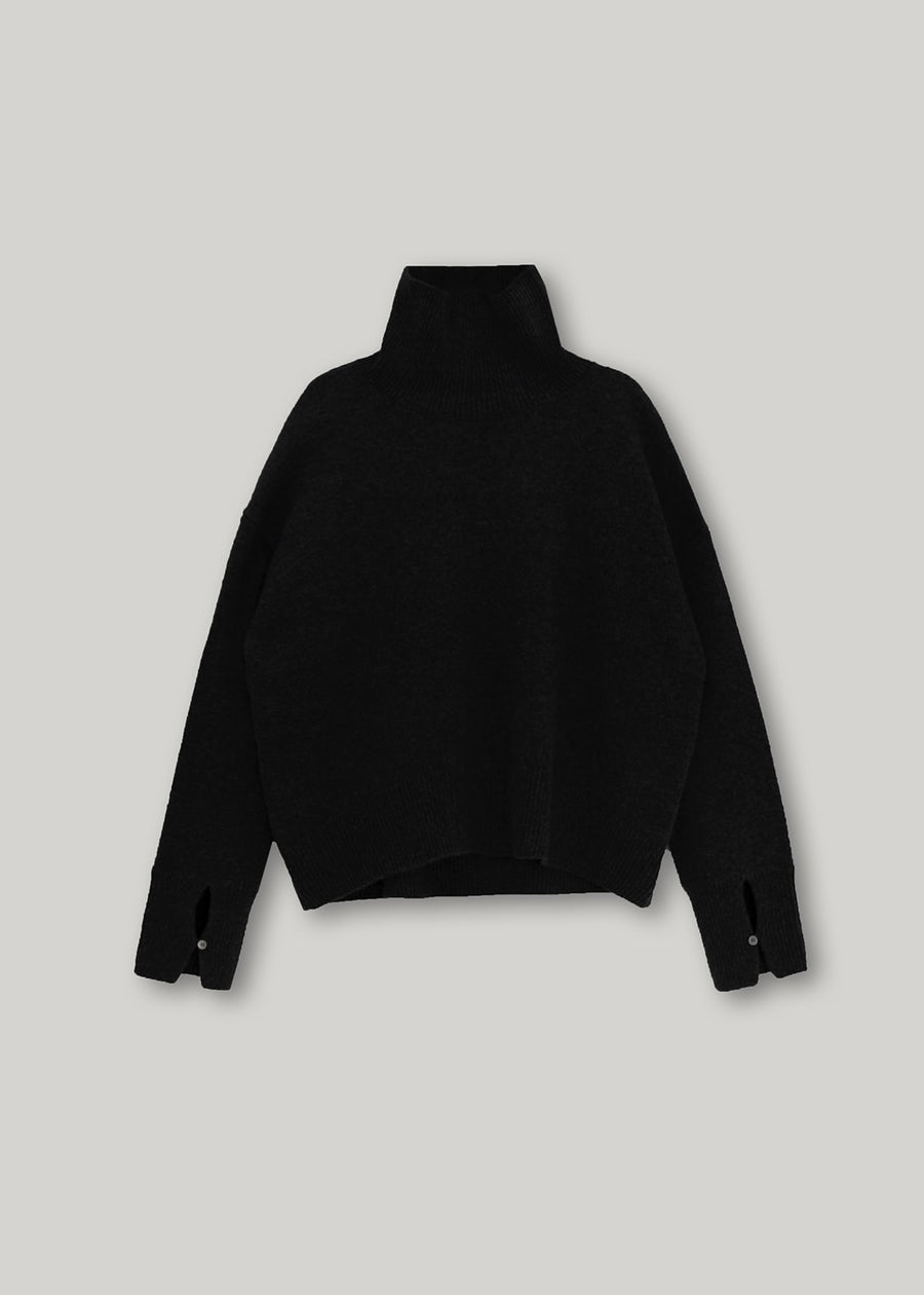 ELBORN | Becky Cashmere 100% High-neck Sweater (Black)