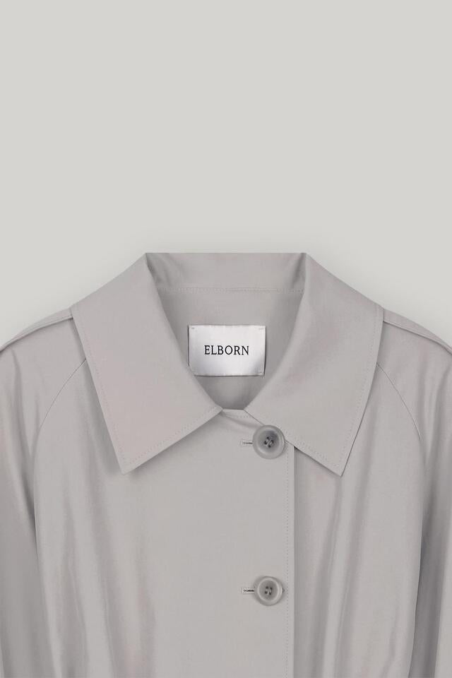 ELBORN | Martha Belted Trench Long Coat (Grey)