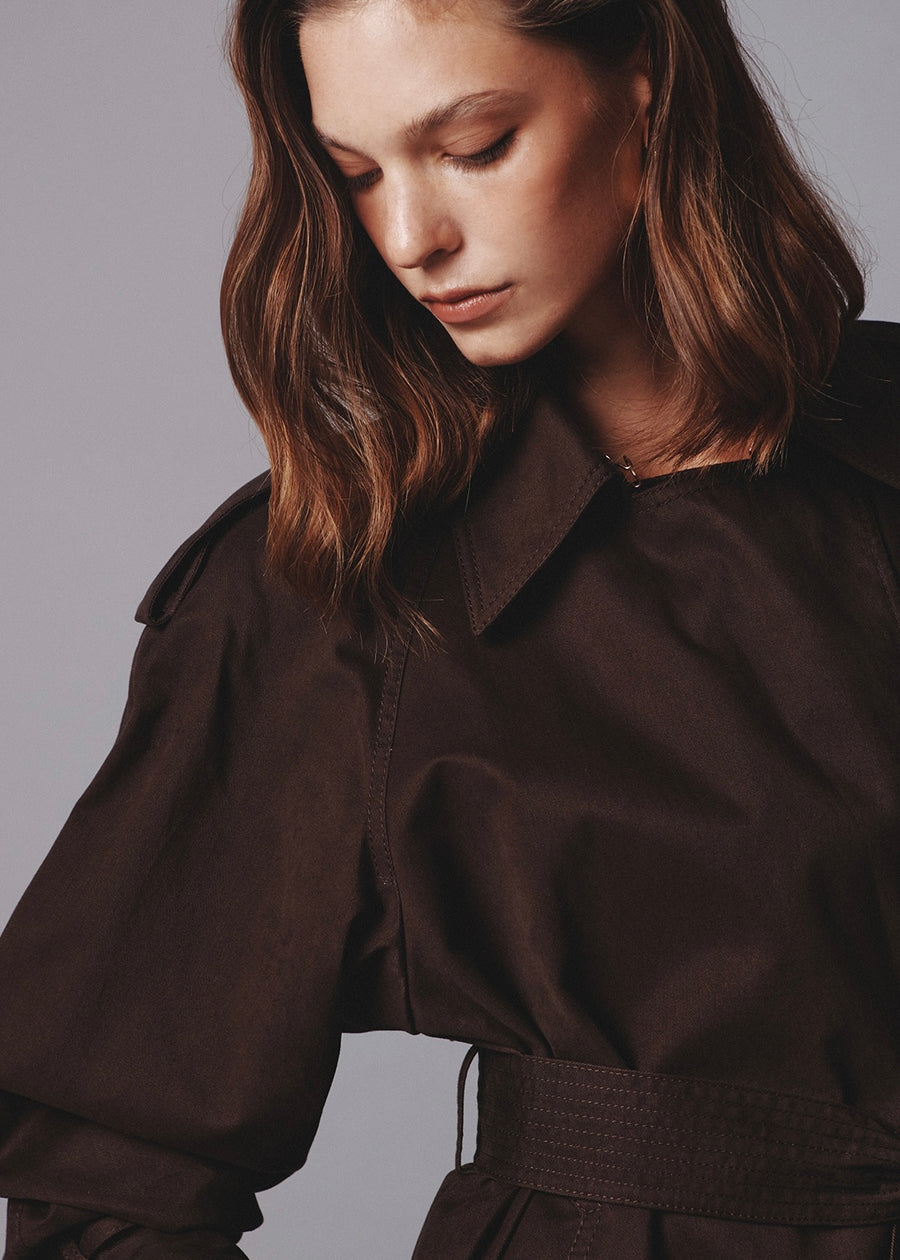 [PRE-ORDER ] ELBORN | Levell Short Trench (Brown) Expected ship to 10/31/2025