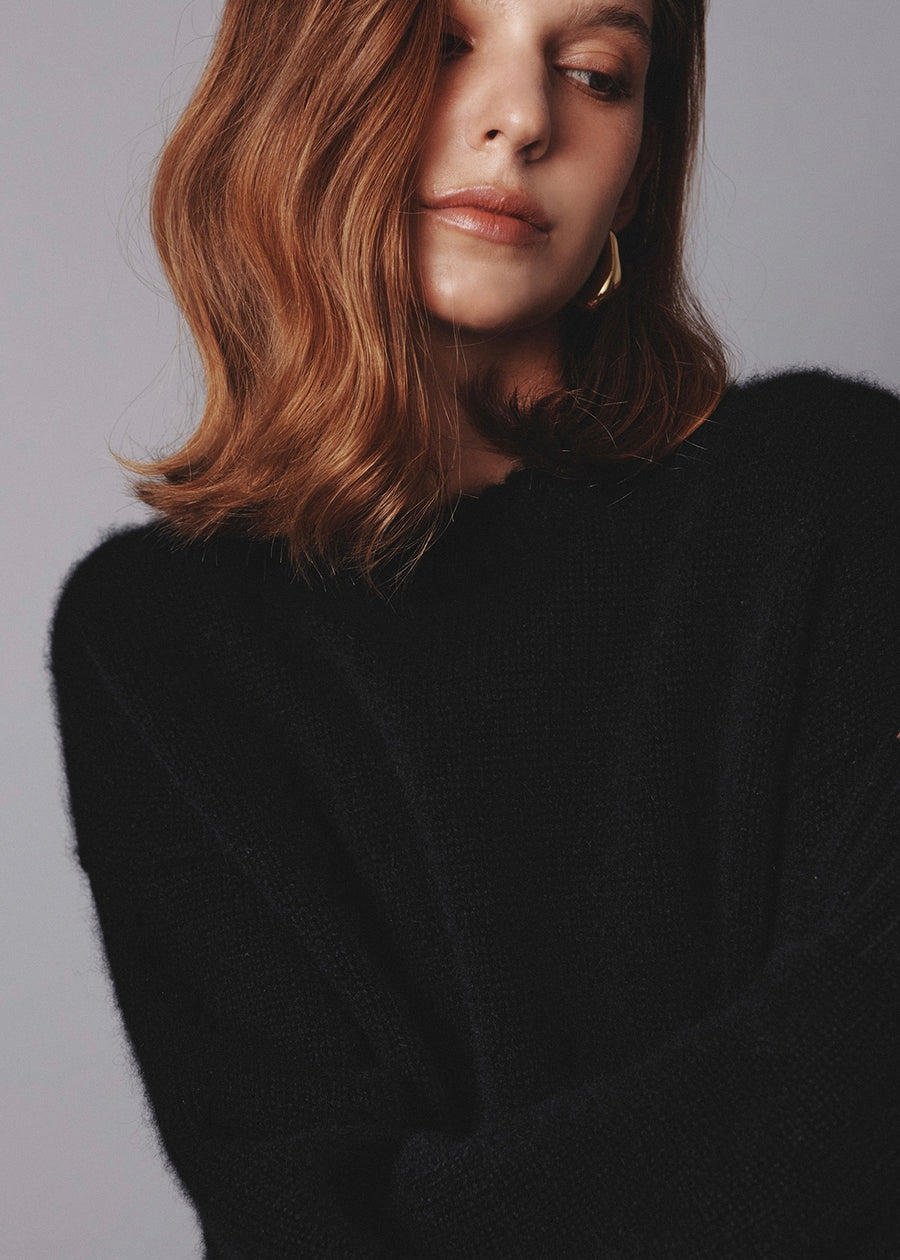 Elborn | May Cashmere Sweater (Black) Expected ship to 10/31/2025
