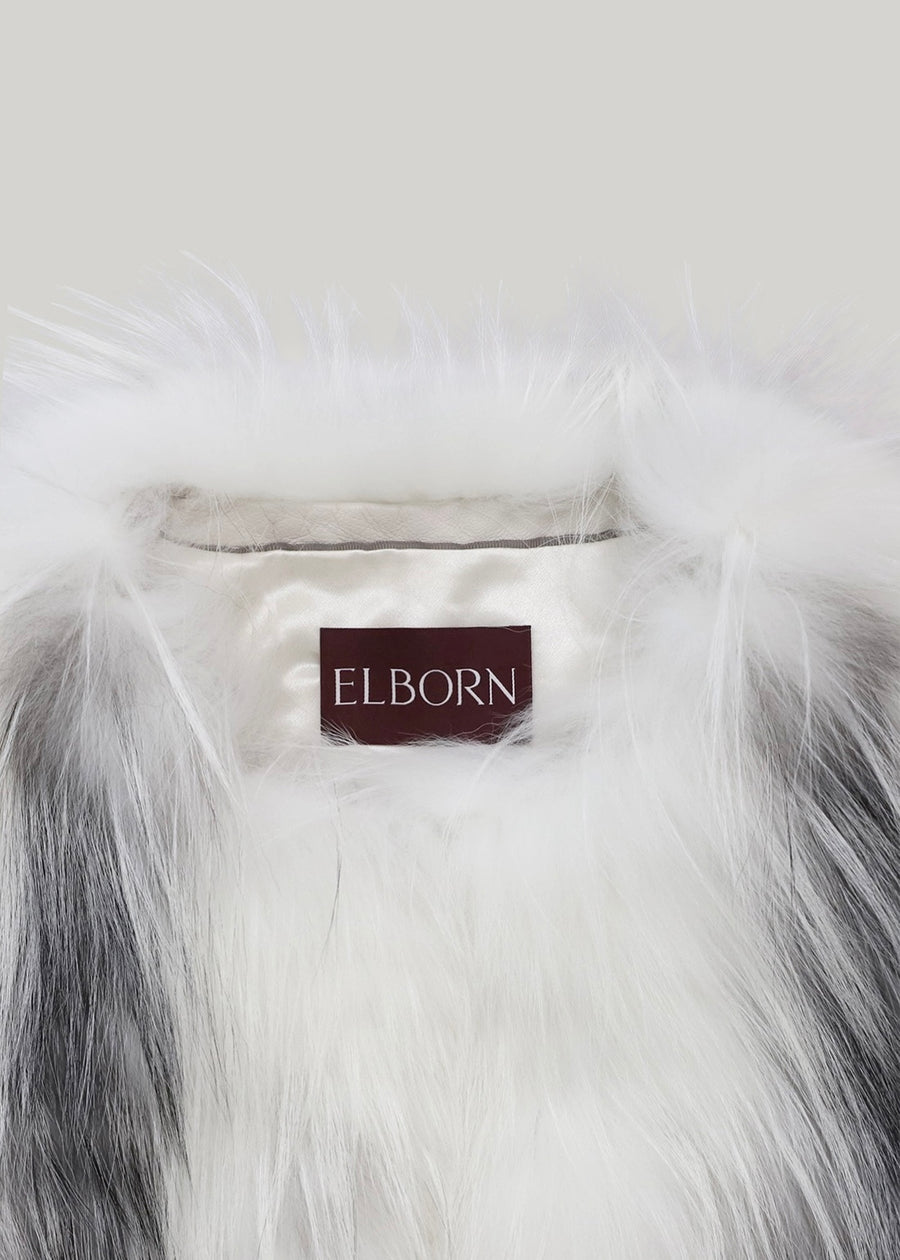 ELBORN | [Earlybird 10%] Blair Fox Fur Jacket (White) Expected ship to 12/12/2025