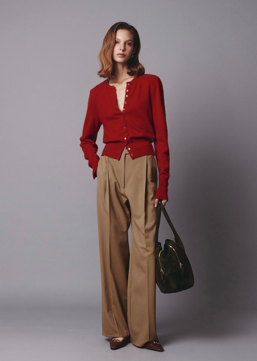 ELBORN | Harvey Cashmere Silk Cardigan (Red)