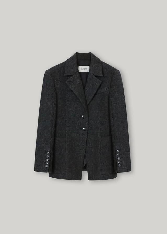 ELBORN | Allison Wool Half Coat (Charcoal)