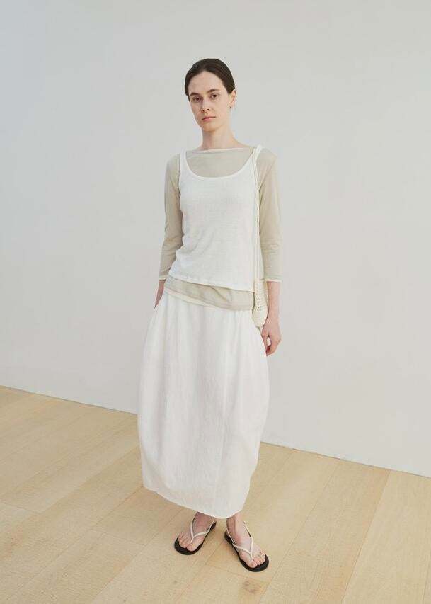 MOIA  | Shirring Cocoon Skirt (Ivory)