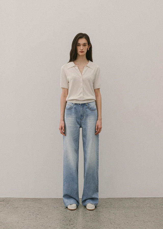 Elborn | Darby Silk Collar Knit (Cream)