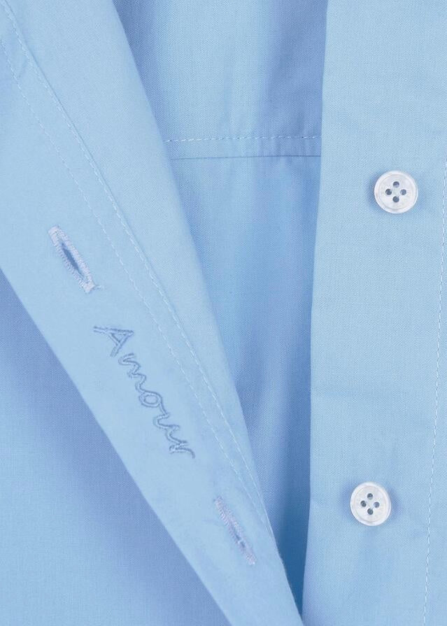 Elborn | Henri Cotton Silk Shirt (Blue)