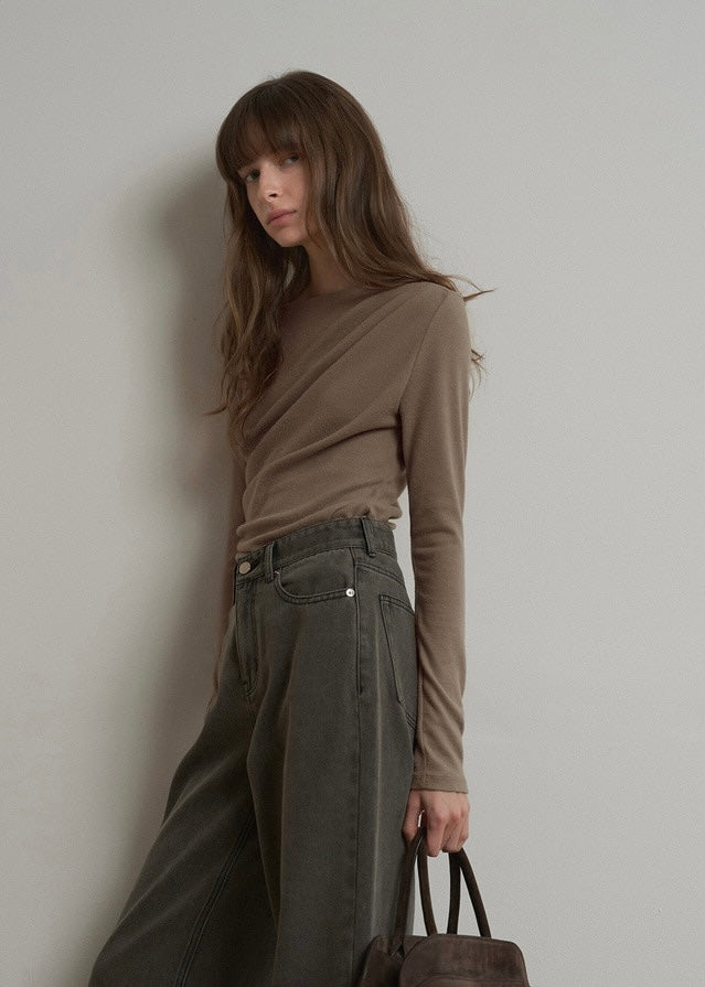 [3rd] ELBORN | Apollo Wide Denim Pants (Grey)