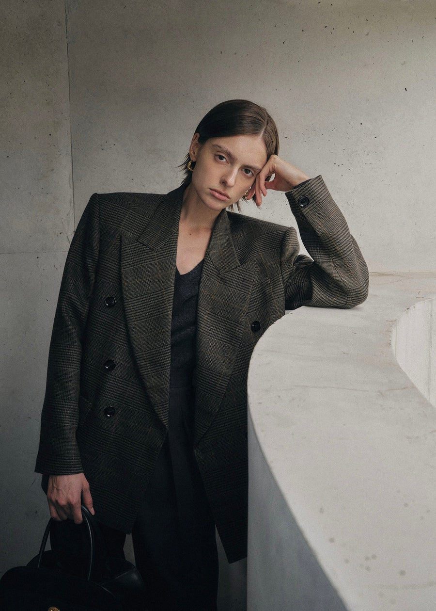 ELBORN | [LIMITED] Eden Wool Double Jacket (Check)