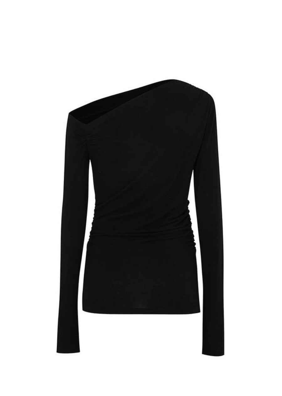 LEHA | Emile Asymmetric Jersey Top (Black)