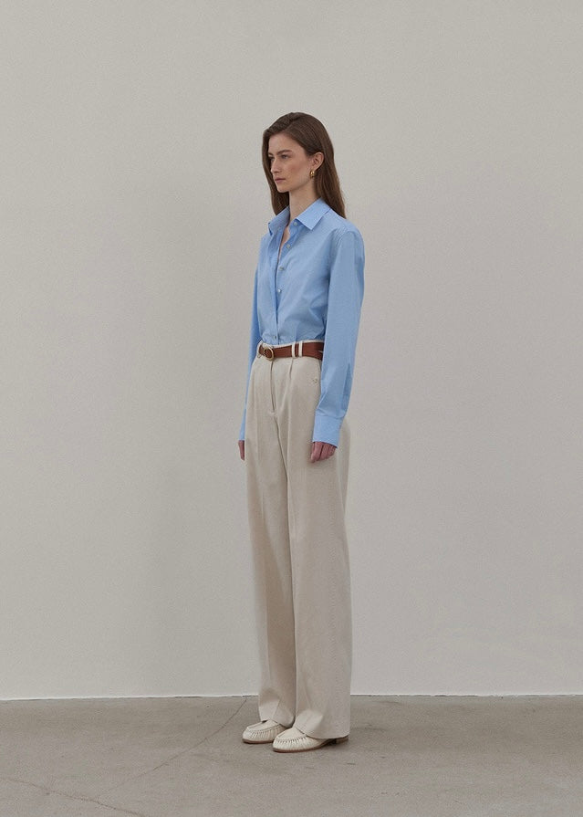 Elborn | Henri Cotton Silk Shirt (Blue)