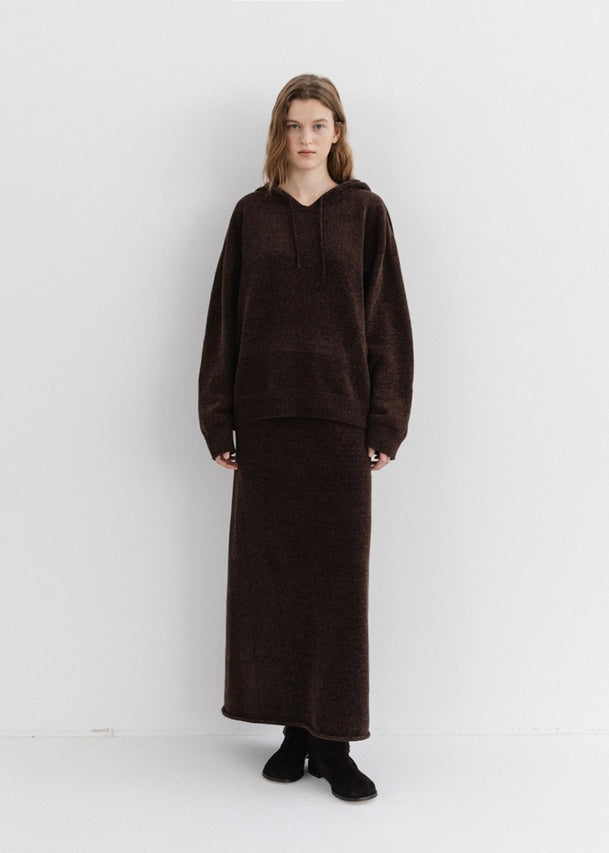 MOIA | Velvet Knit Hoodie (Dust Cocoa) Expected ship to 12/12/2025