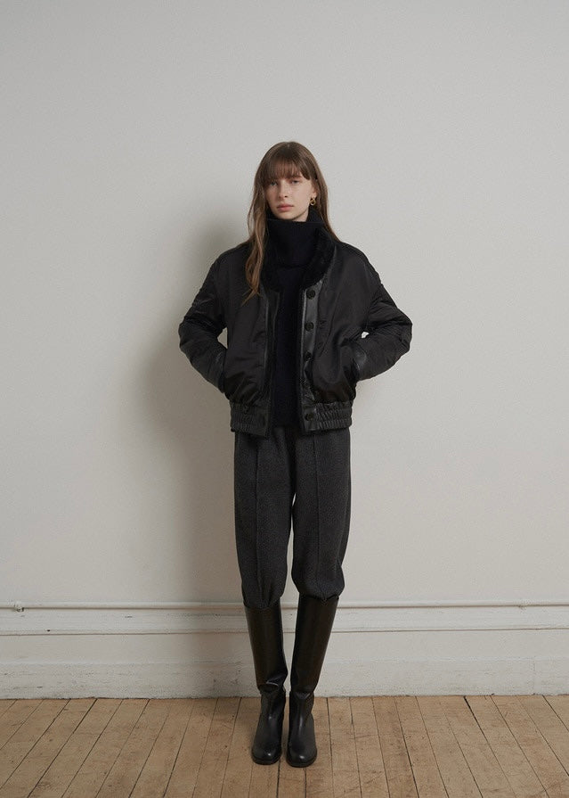 [1ST RE-ORDER] ELBORN | Denise Shearing Reversible Jacket (Black)