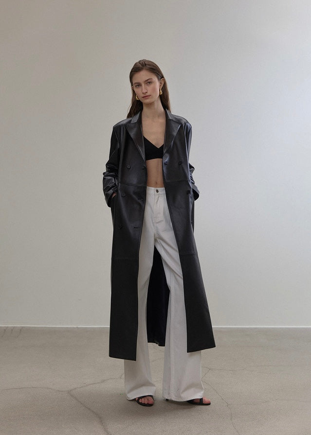 ELBORN | Kye Leather Long Jacket (Black)