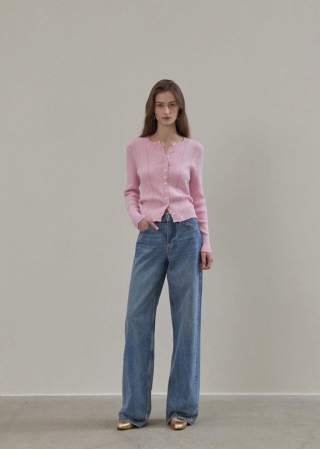 Elborn | Sage Knit Cardigan (Pink)