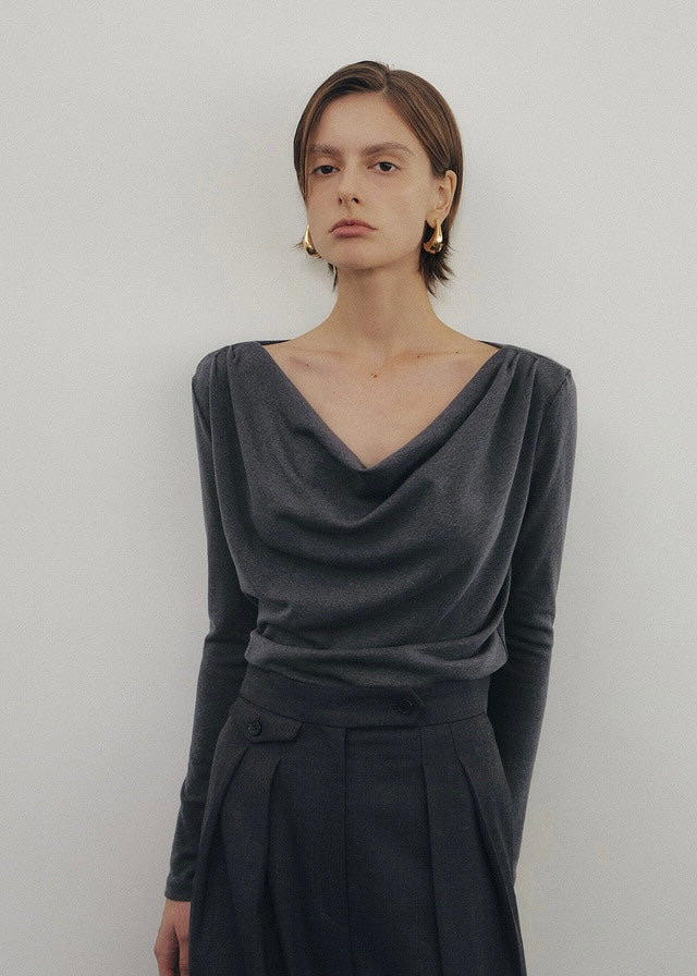 ELBORN | Nao Pleats Wool Slacks (Charcoal)