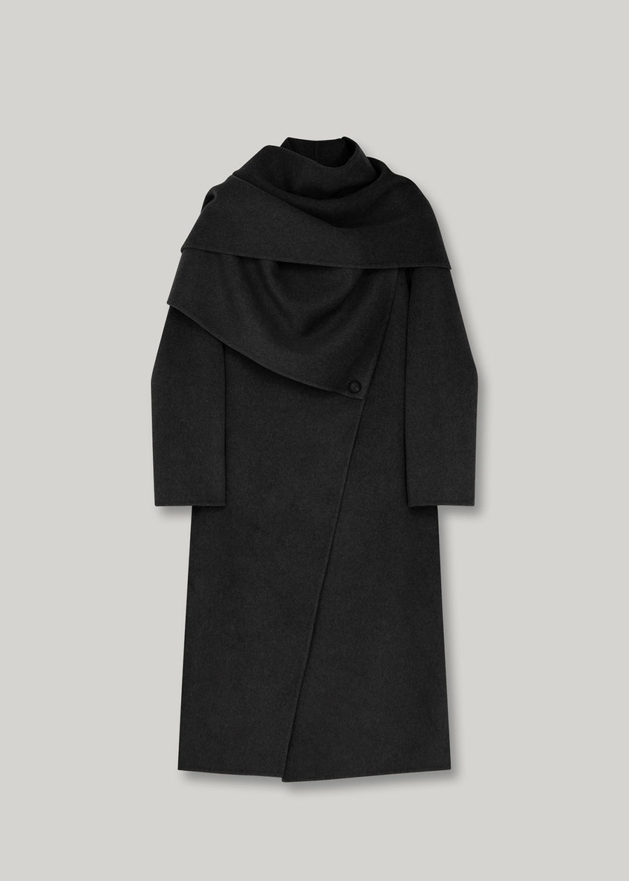 ELBORN | Tate Cashmere Hand-made Coat(Charcoal)