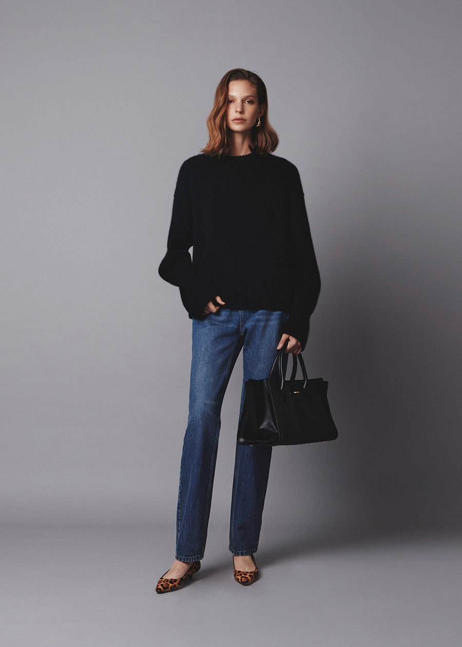 ELBORN | Emilin Straight Denim Pants (Blue)