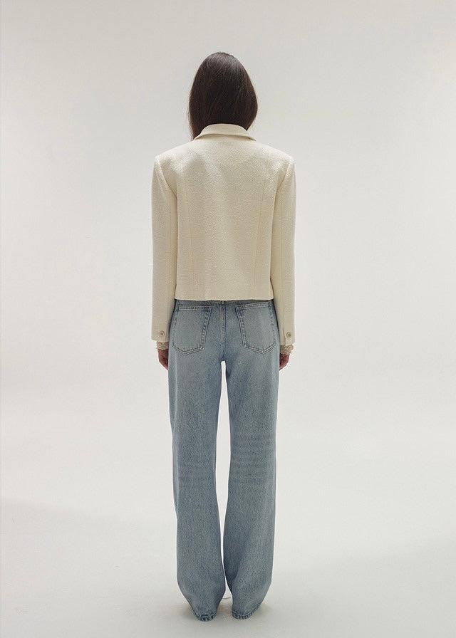 Last One -ELBORN | Lilia Tweed Jacket (Ivory)