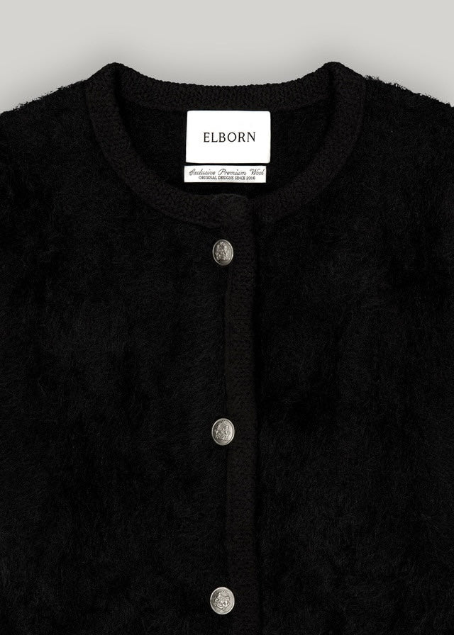 Elborn | Mond Mohair Knit Jacket (Black)