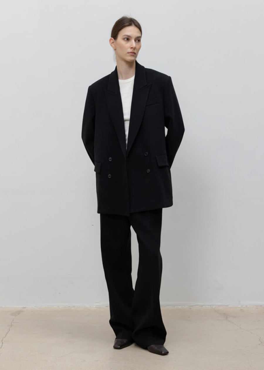 LEHA |  Caroline Double Breasted Wool Blazer (Black)