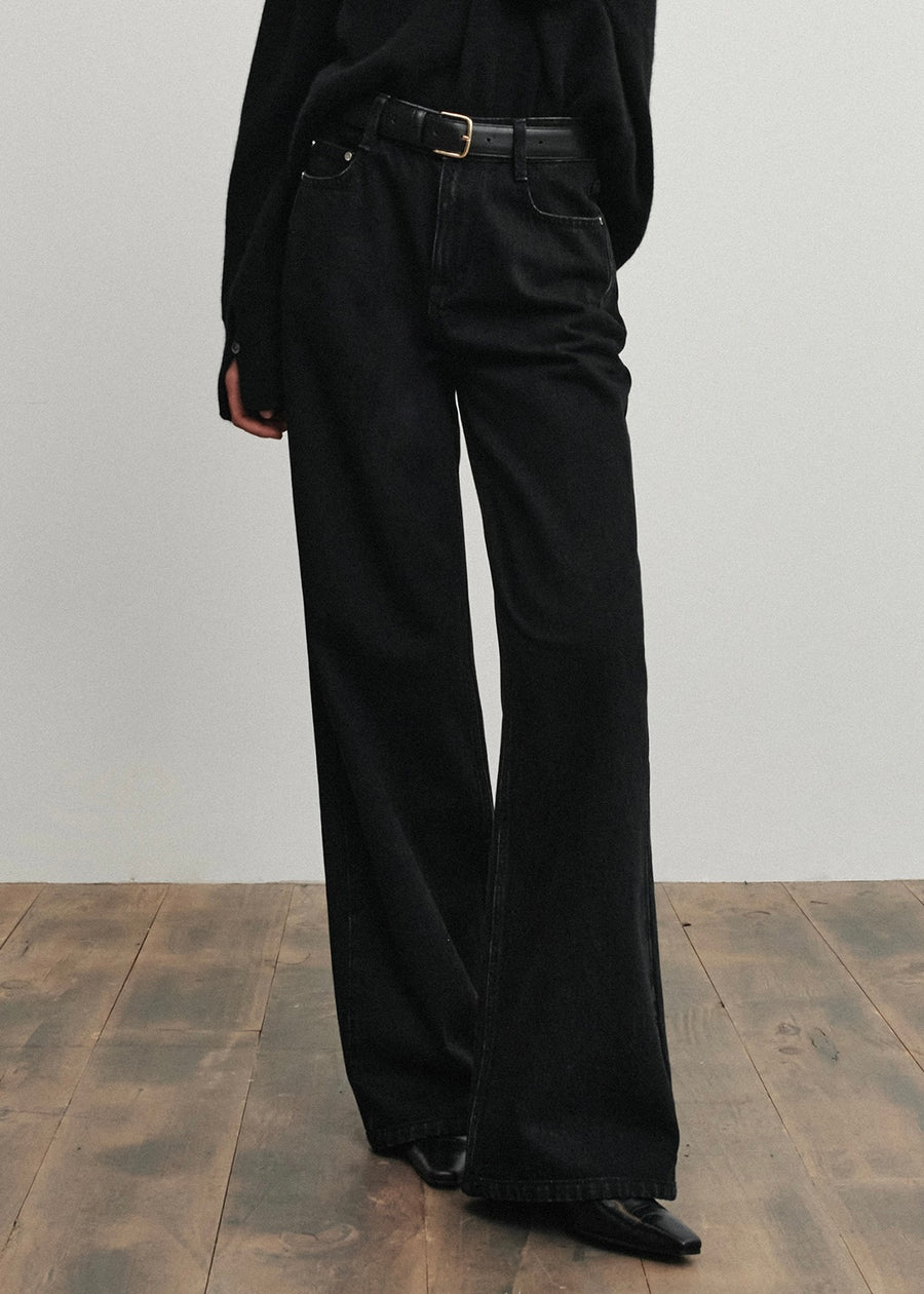 2ND-ELBORN | Apollo Wide Denim Pants (Black) Expected ship to 12/12/2025