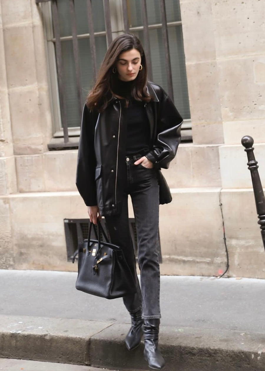 ELBORN | Vermon Safari Leather Jacket (Black)