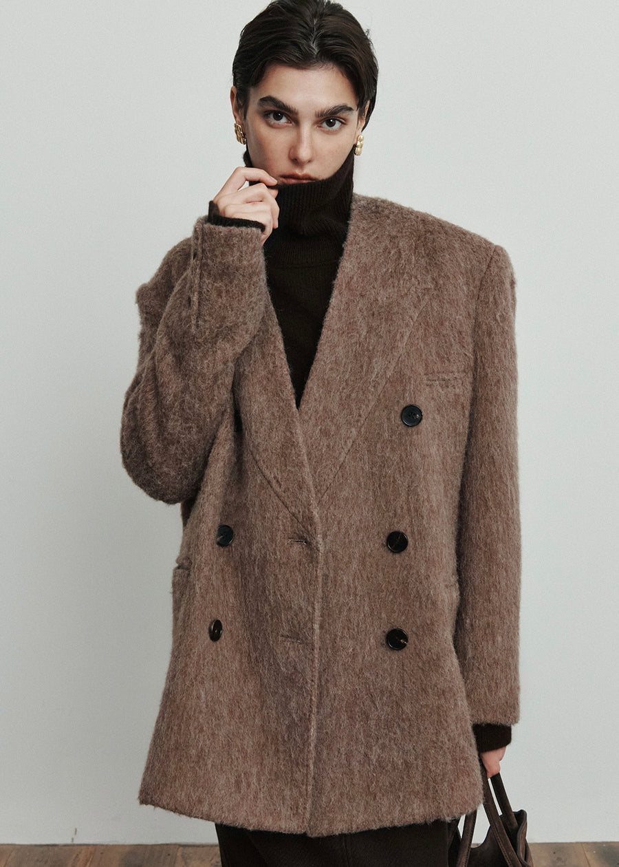 ELBORN | Auden Alpaca Half Coat (Mocha)