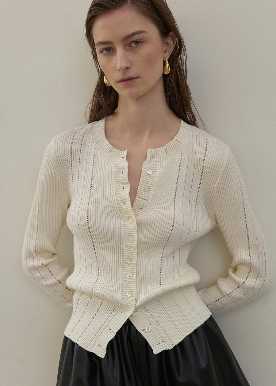Elborn | Sage Knit Cardigan (Ivory)