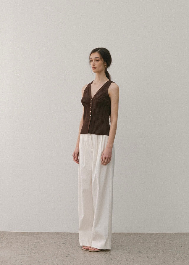 ELBORN | Marin Knit Vest Top (Brown)