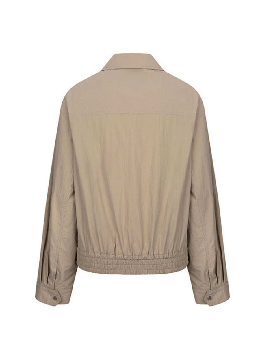 LEHA | Emily Nylon Bomber Jacket (Beige)