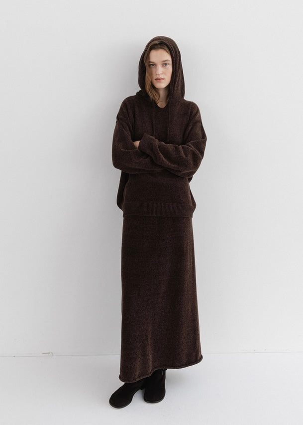 MOIA | Velvet Knit Skirt (Dust Cocoa) Expected ship to 12/12/2025