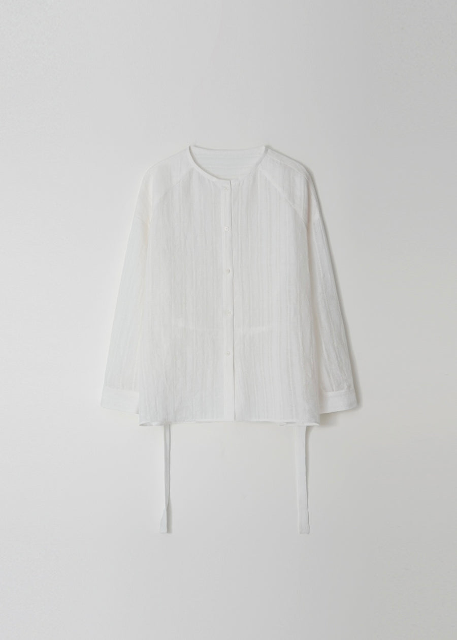 MOIA | Linen Round Shirt (White)