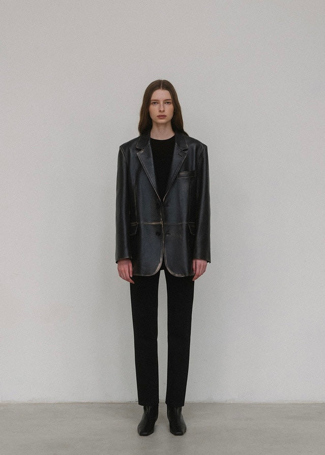 [2ND] ELBORN | [LIMITED] Carmen Leather Jacket (Black) Expected to ship 9/13/2024