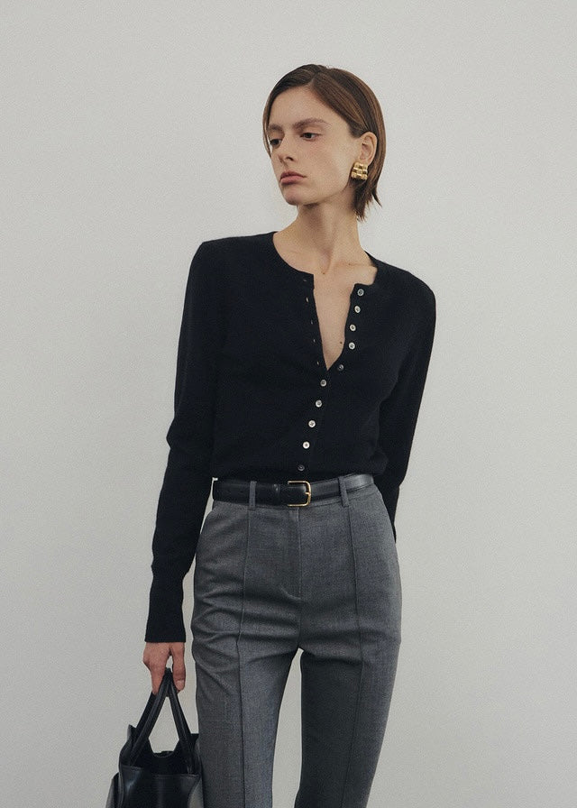 ELBORN | Harvey Cashmere Silk Cardigan (Black)