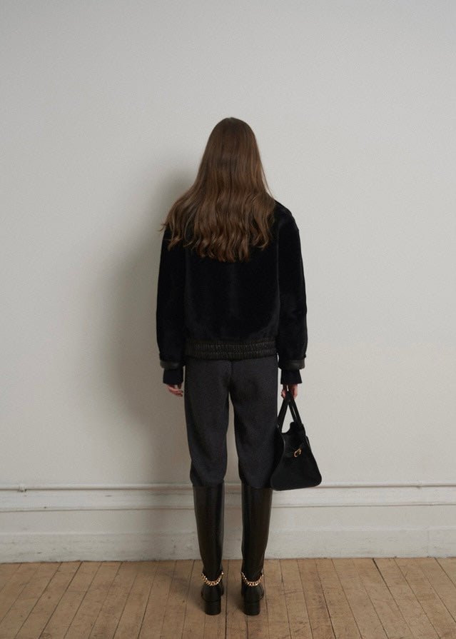 [1ST RE-ORDER] ELBORN | Denise Shearing Reversible Jacket (Black)