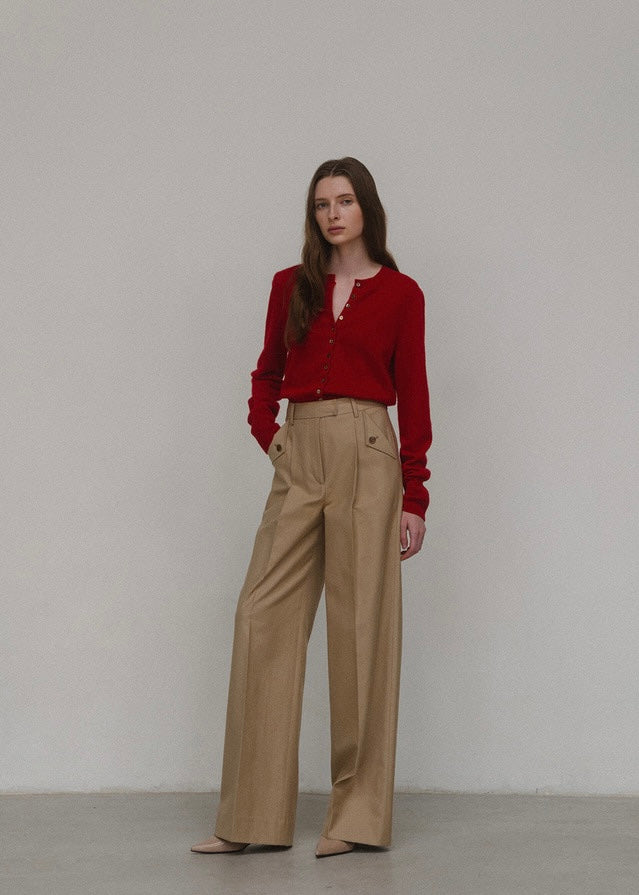 [2ND] ELBORN | Troy Wide Wool Pants (Camel)