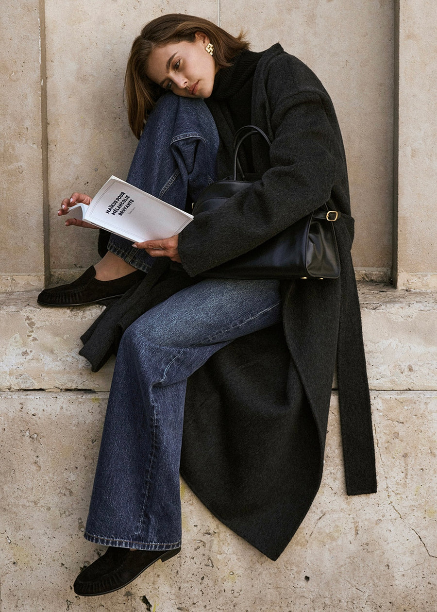 ELBORN | Tate Cashmere Hand-made Coat(Charcoal)