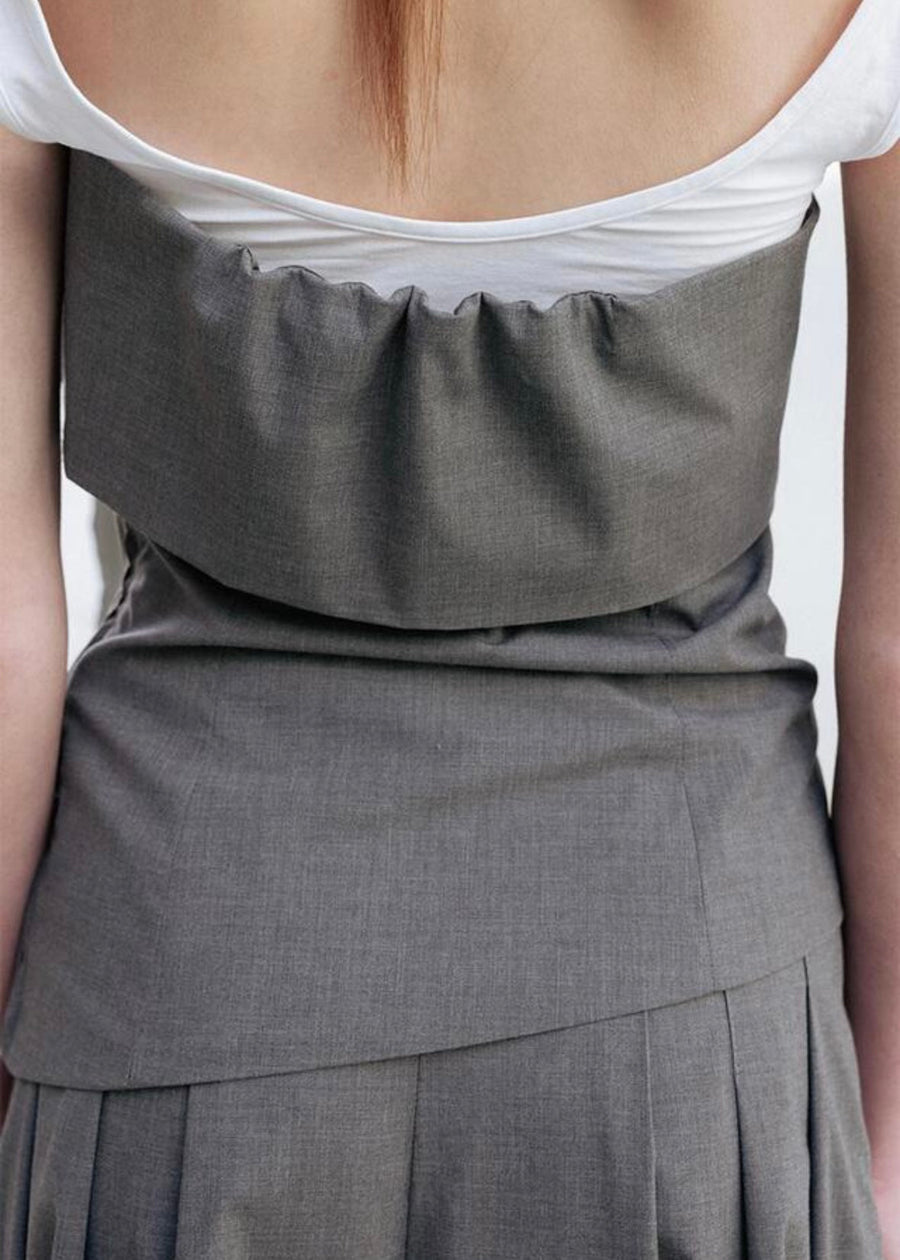 LEHA | Isla Fold-Over Strapless Top (Dark Grey)
