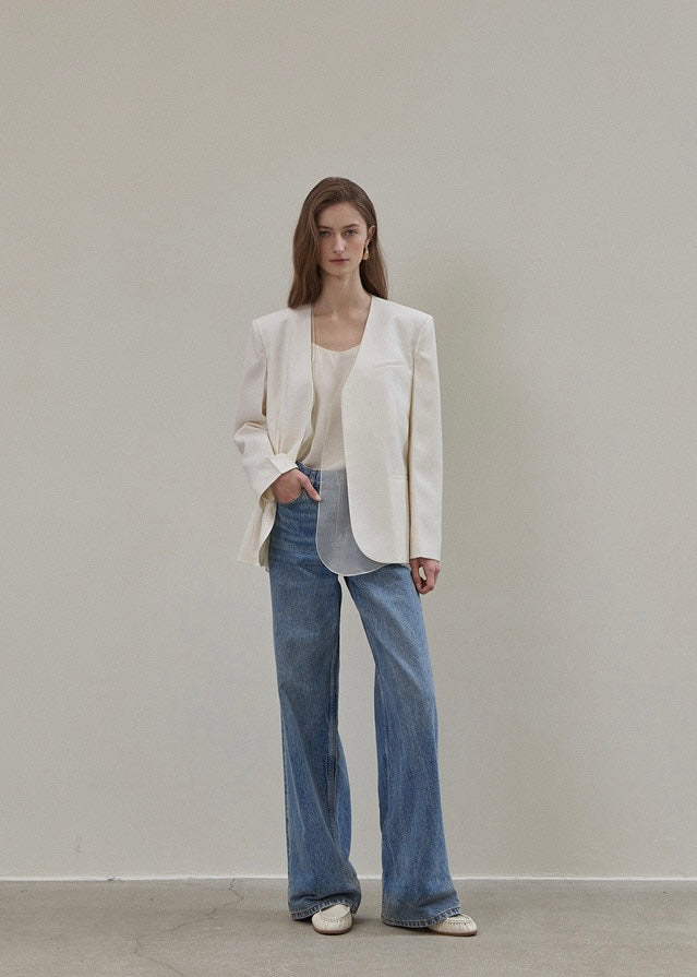 ELBORN | Brace Layered Wool Jacket (Ivory)