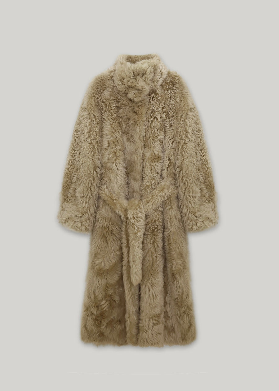 5% Off -ELBORN | Derby Toscana Fur Long Coat (Beige)Expected ship to 12/12/2025
