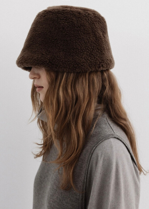 MOIA | Fur Bucket Hat (Brown) Expected ship to 12/12/2025