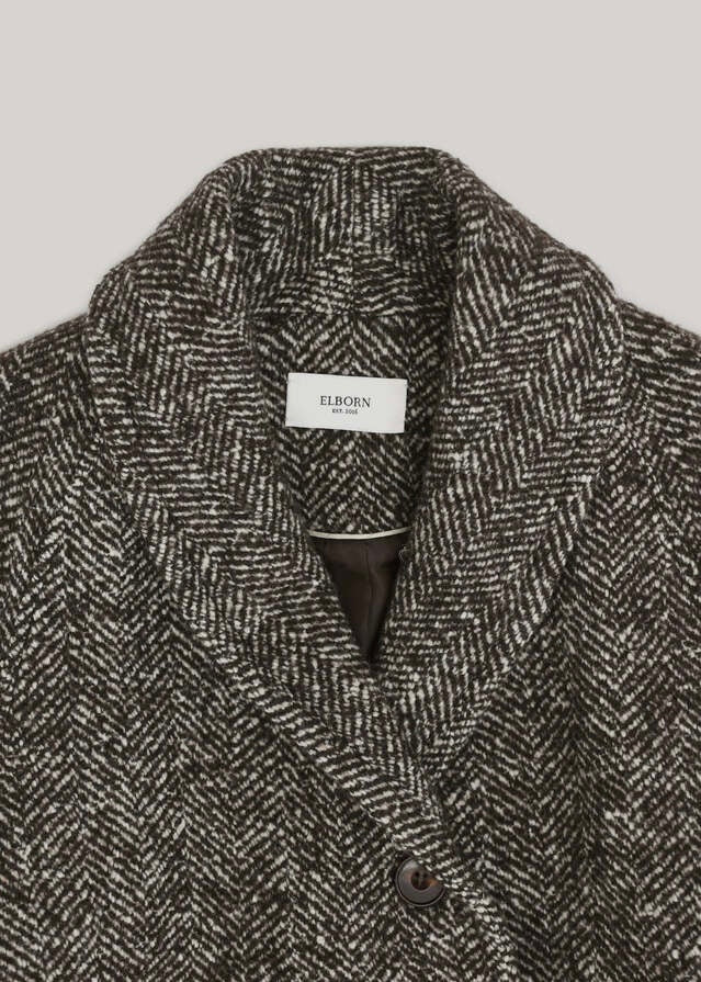 ELBORN | Mattia Alpaca Coat (Brown Herringbone)